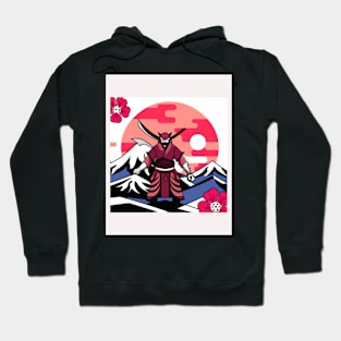 Samurai Japan Blossoms Mountains Nature Japanese vectors art Hoodie